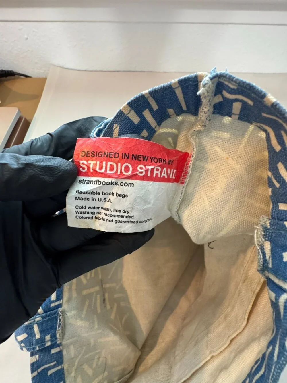 Studio Strand Reusable Book Store Bag O/S Blue Red Multicolor